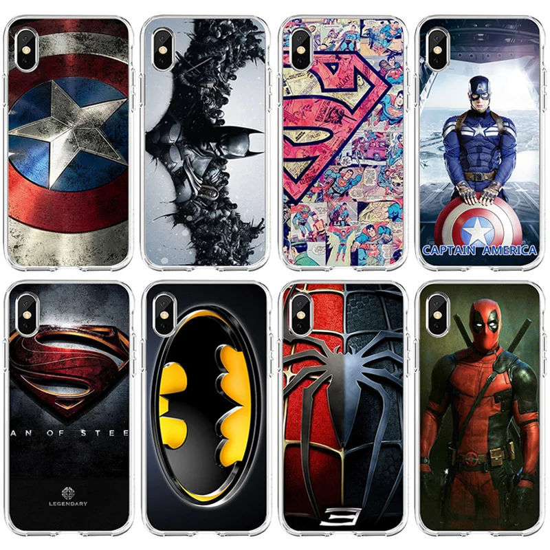 

Marvel Cartoon Figure Phone Case Captain America Iron Man Spiderman Phone Cover, Customised