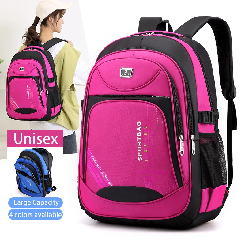 

OMASKA pink backpack school bags girls Outdoor Travel bag, Gray/black/red/blue