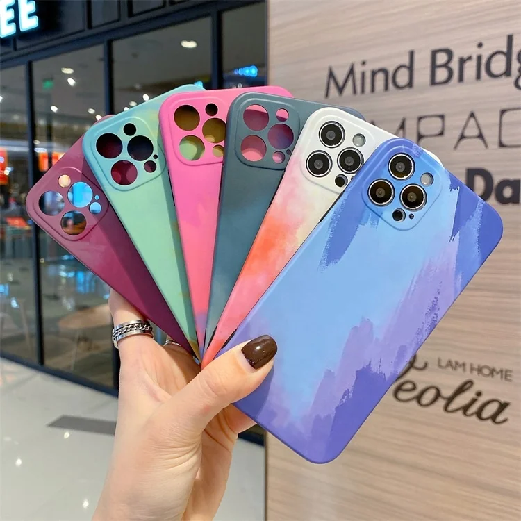 

New Design Wholesale Custom Painted Soft Tpu Phone Case For Iphone 12mini 12 12pro 12 pro max, 5 colors, can be customized