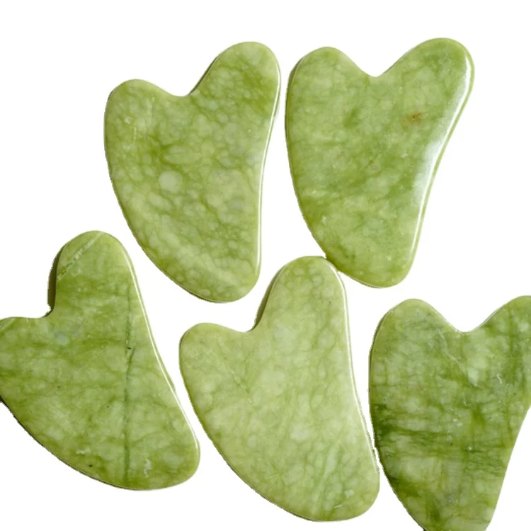 

Advanced Natural Jade Gau sha for Facial massage XiuYan Jade Gausha tools, Green