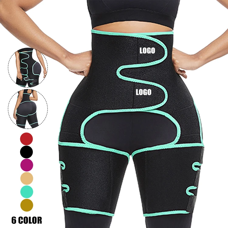 

Custom Logo Women Home Workout Neoprene Sauna Sweat Waist Trainer Compression Leg Eraser Booty Hip Enhancer Thigh Shaper