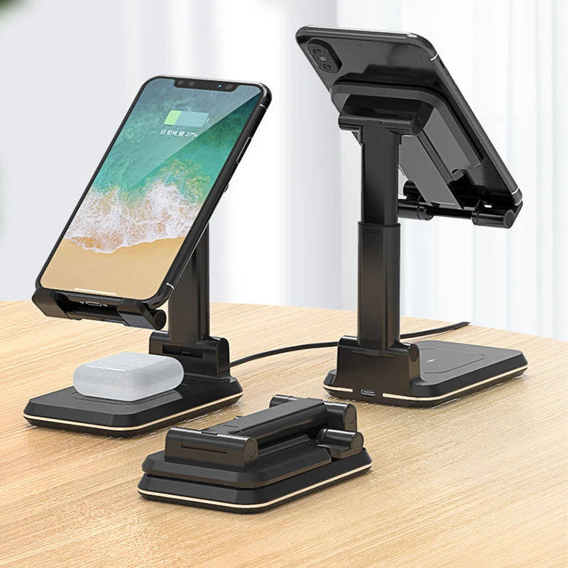 

12.9 Inch Tablet Stand Portable Phone Holder with 2 in 1Wireless Charger