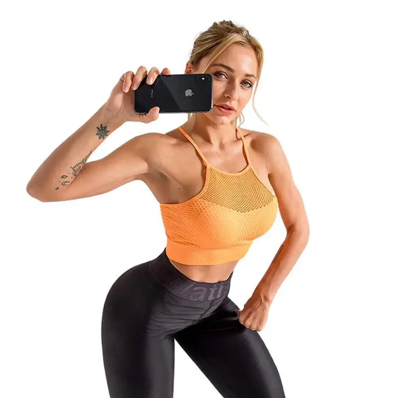 

AYP3002 sexy breathable hole hollow gym womens yoga sport bra top fitness