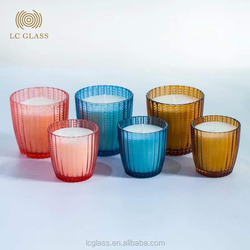 Popular New Design Candle Glass Jar With Color & Candle Wax In Bulk