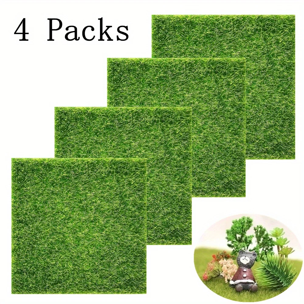 

Shangpin USA EU Local Shipping In Stock Turf Grass Garden Oasis With 4 Packs Of 6x6 Artificial Grass For Crafts & Dollhouses!