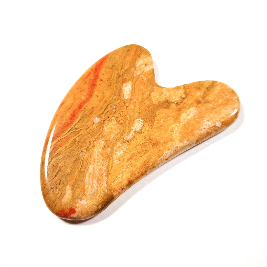 

hot selling natural jade board heart gua sha scraping tools mookaite jasper