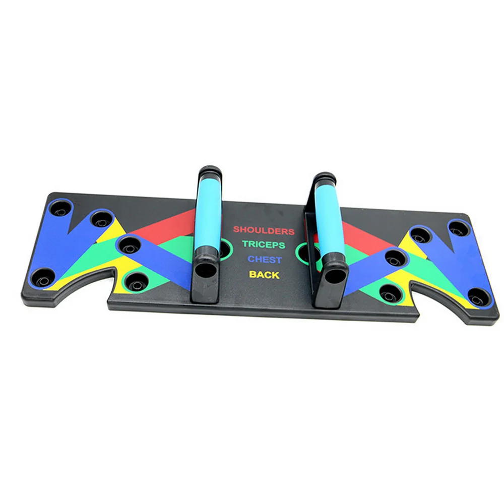 

2021 exercise abdominal color coded multi fuction push up rack board set with bar, Black