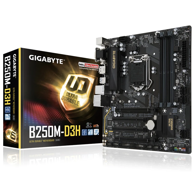 

GIGABYTE B250M D3H with Intel Socket LGA 1151 B250 Express Chipset Supports 7th 6th Generation Intel Core Processors Motherboard