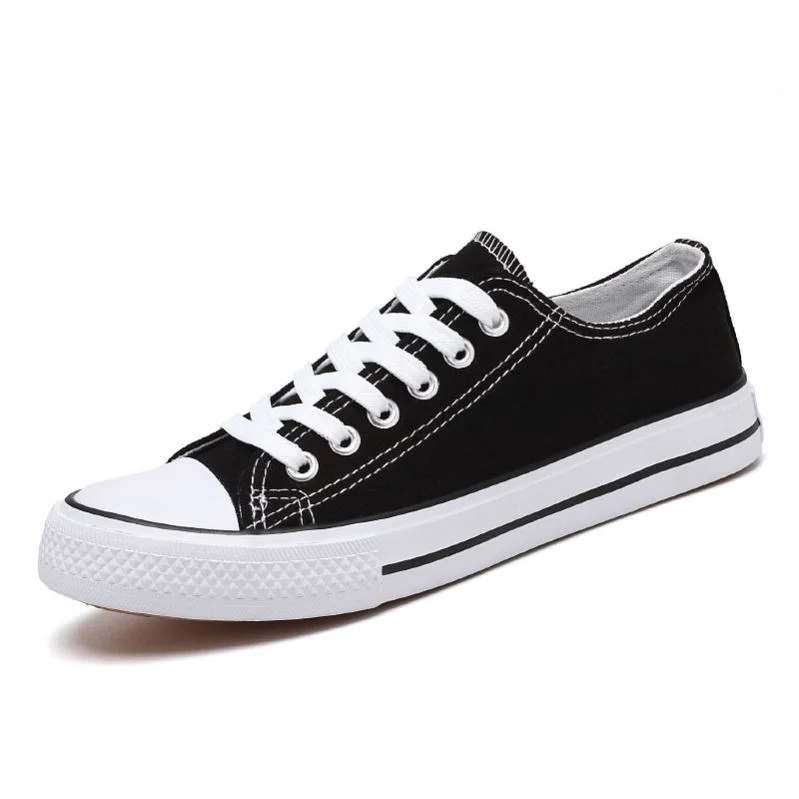 

Direct Wholesale Classic Low Cut Vulcanized Flat Plain Blank White Black Casual Canvas Shoes Sneakers for Men Zapatos, Black, blue, white, red, yellow, etc
