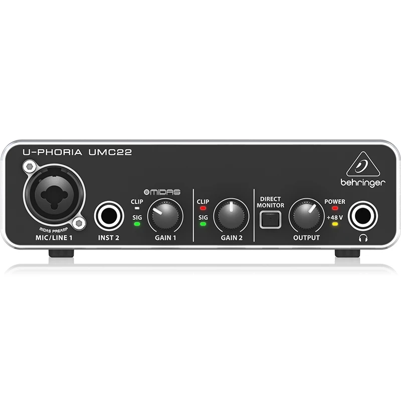 

UMC22 music production equipment studio audio interface for sale sample, Black