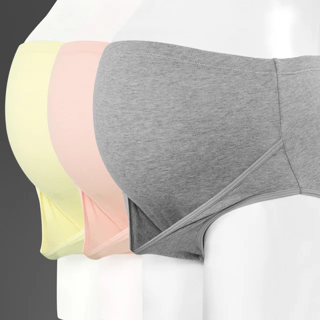 

2021 women Adjustable solid color Hight Waist pregnancy underwear cotton maternity panties