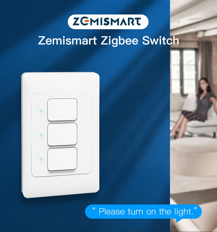 Pre-sale Zemismart New Design Zigbee 3.0 Wall Push Light Switch SmartThings Control US AU Physical Switches 3 Gangs - ANKUX.COM