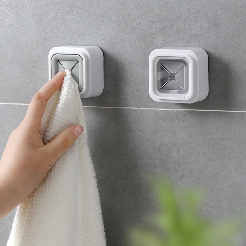 

Anti-slip Bathroom Saving Space Self Adhesive Storage Rack Wall Mount Home Wash Cloth Clip Dry Kitchen Towel Holder Organizer, As photo