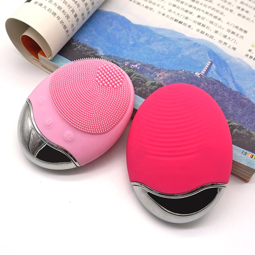 

Amazon Wireless Rechargeable Waterproof Face Electric Brush Silicone Facial Deep Cleansing Brush