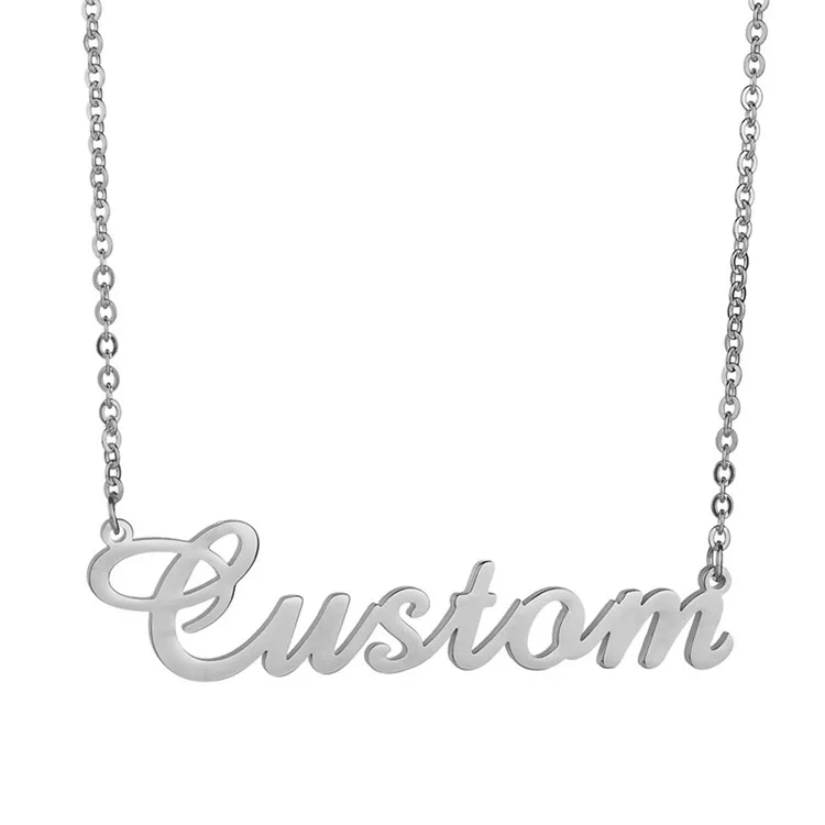 

Best Friend Stainless Steel Custom Name Necklace Personalised Wholesale Fashion Custom Name Letter Alphabet Choker Chain, Picture shows