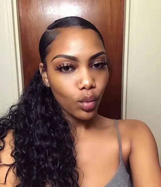 

Kinky Curly Drawstring Ponytail Curly Human Hair Clip In Extensions Brazilian Curly Human Hair Ponytail Natural Color 120g