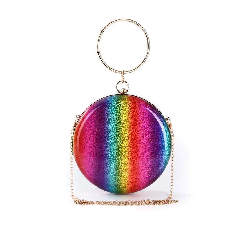 

2021 Latest xianjian rainbow clutch purse evening bags party prom bags rainbow wedding purse prom bags purse