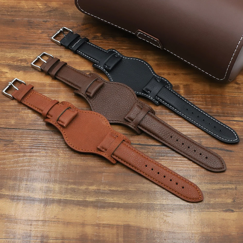 

Genuine Leather Watch Band Wrist Watch Strap Wrist 18 19 20 22 24mm Black Brown Coffee with Mat
