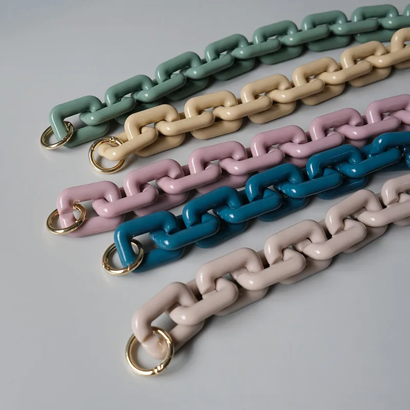 

ZONESIN Wholesale Candy Color Thick Rectangle Acrylic Chain For Cloud Bags, 5 colors in stock