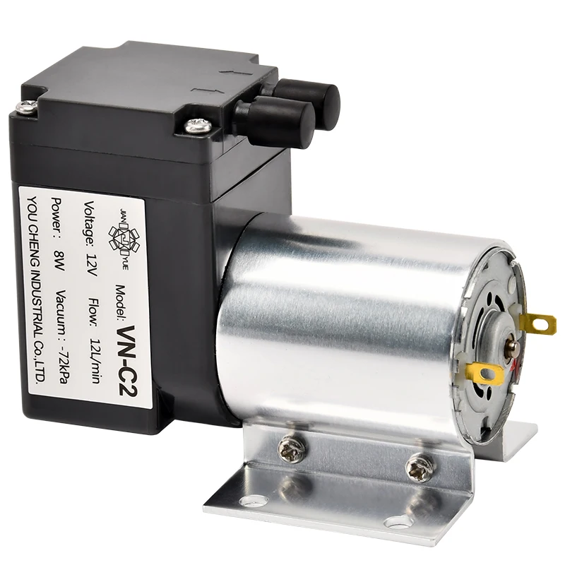 VN-C2 12V 8W 12L/min -72kpa Industrial Pure Copper Wire Motor Mini  Air Pump  Micro Vacuum Pump