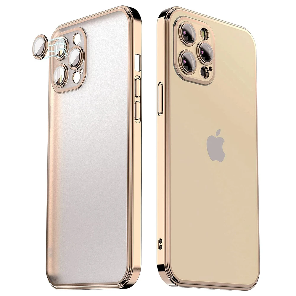 

Shockproof TPU Back Cover Cases With Camera Lens Protector Electroplating Case for iPhone 12 Pro Max 13 Electroplated Phone Case