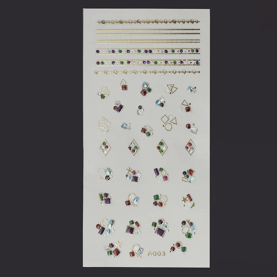 

2021 Best Selling Fashion Nail Art Stickers Geometric Pattern Nail Wraps