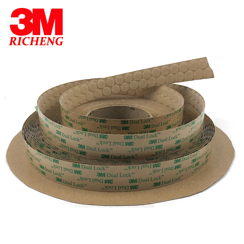 

Shenzhen Richeng produce 12mm diameter circle 3M Dual Lock Low Profile SJ4570 Adhesive Clear Fastener Single Side tape