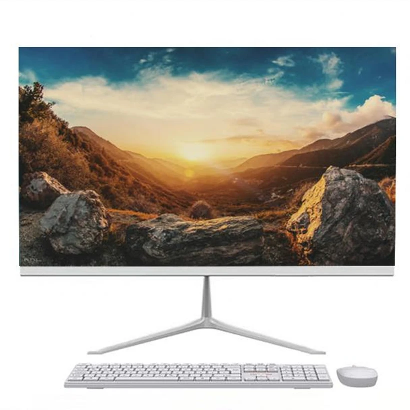 

2021 best business working computador 24 inch computer all-in-one intel core i7 gaming pc desktop, Silver white