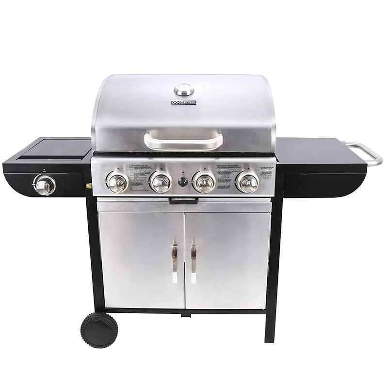 

New CE Approval Portable Balcony Backyard Barbecue BBQ Gas Grill 4 +1 Burners Commercial BBQ Barbecue Gas Grill