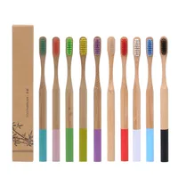 

High Quality Eco Natural OEM Round Handle Soft Wooden Charcoal Toothbrush Bamboo