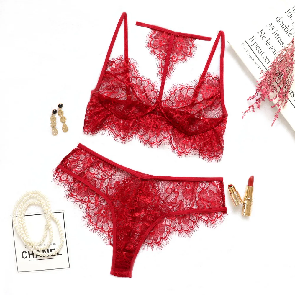 

Spring Sexy Lingerie Vendor 2 Pc Pieces Lace Bodysuit Lingerie Women Red