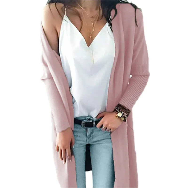 

High Quality Fashion Loose Long Sleeve Autumn Casual Sweater Long Cardigan Woman, #1-#10