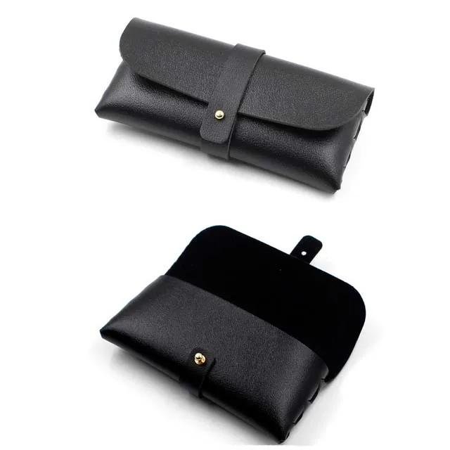 

Hot Sell Soft Leather Eyeglasses Cases Bags, White or black