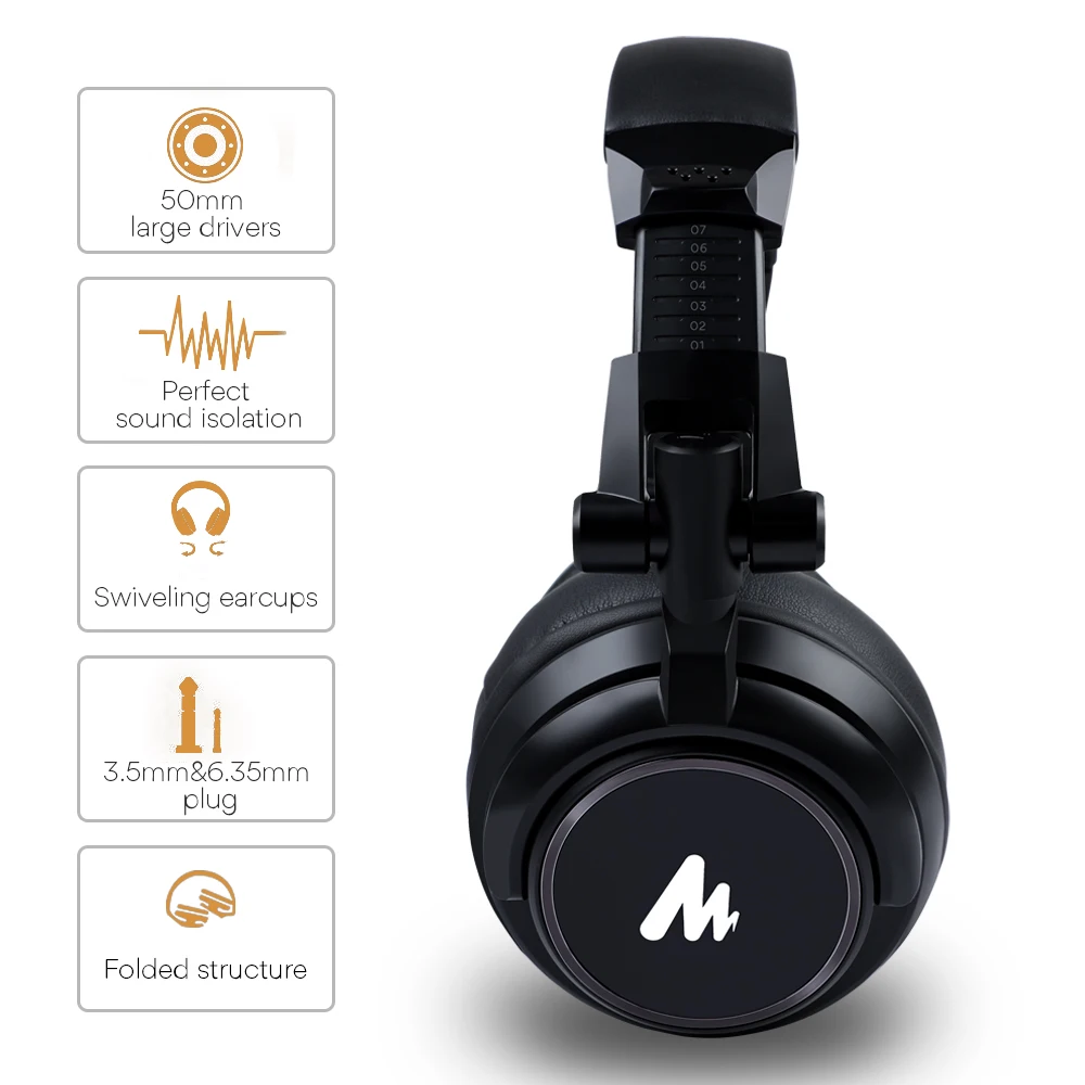 Free Shipping DJ Monitor Headphones Sound Quality Dynamic Over Ear Stereo Studio Real-Time Monitor Headphone