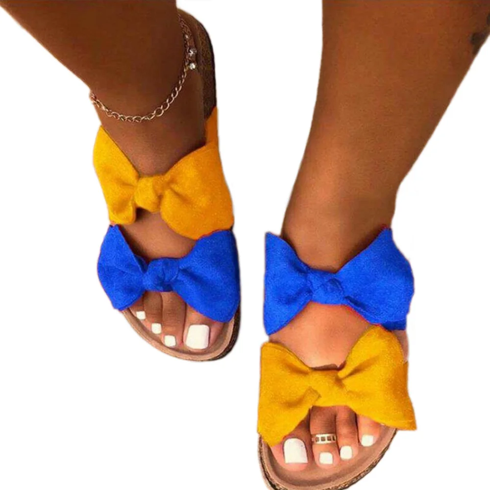 

Best Selling customize summer women sandals ladies bow flat shoes slippers sandal for women