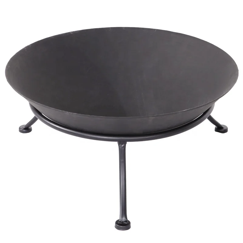 

Modern Fire Bowl Outdoor with 3 Legs Cast Iron, Black