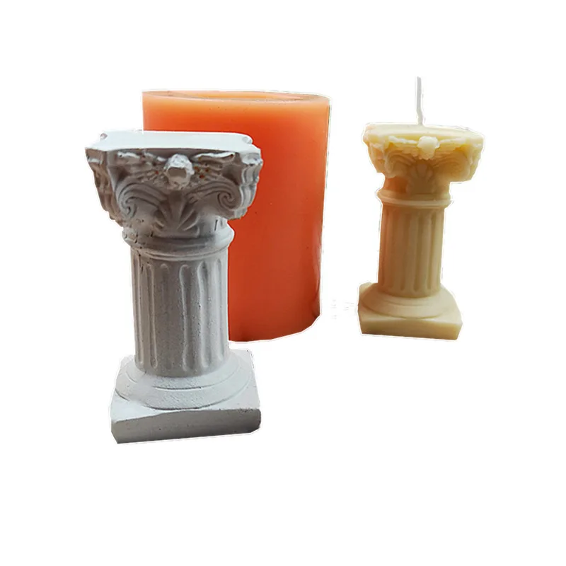 

B-3094 DIY Roman column candle mold cake decorative silicone mold