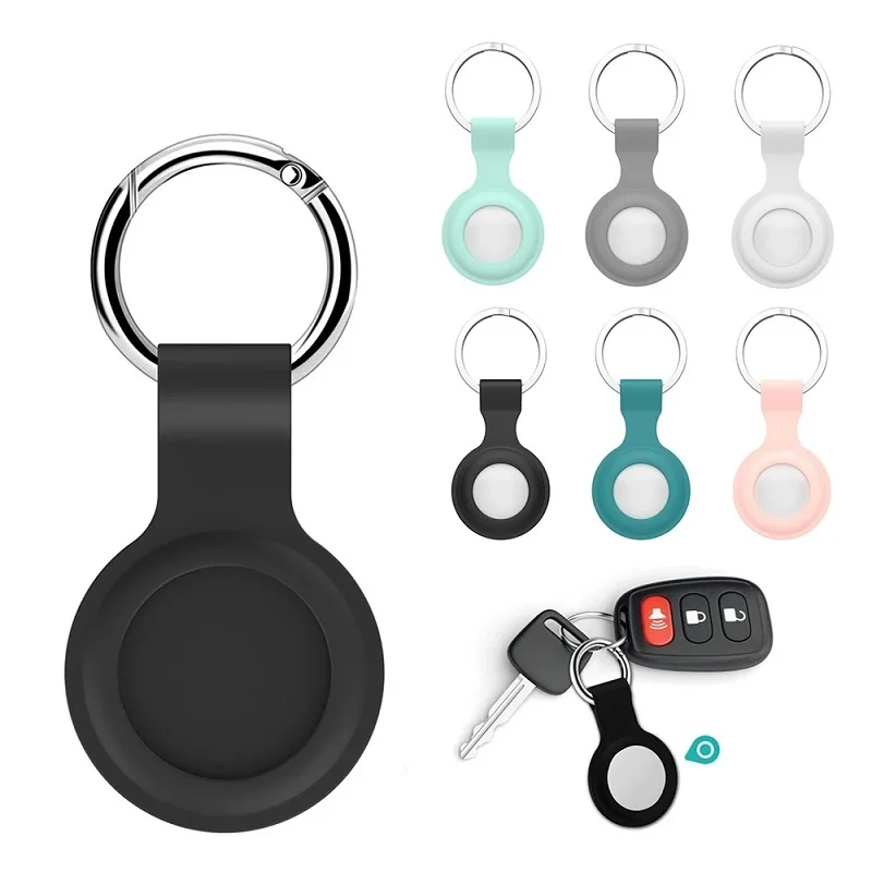 

Anti Lost Protective Skin Cover Sleeve Locator Tracker Silicone Full Protection Shell Keychain For Apple Airtags Case, 6 colors