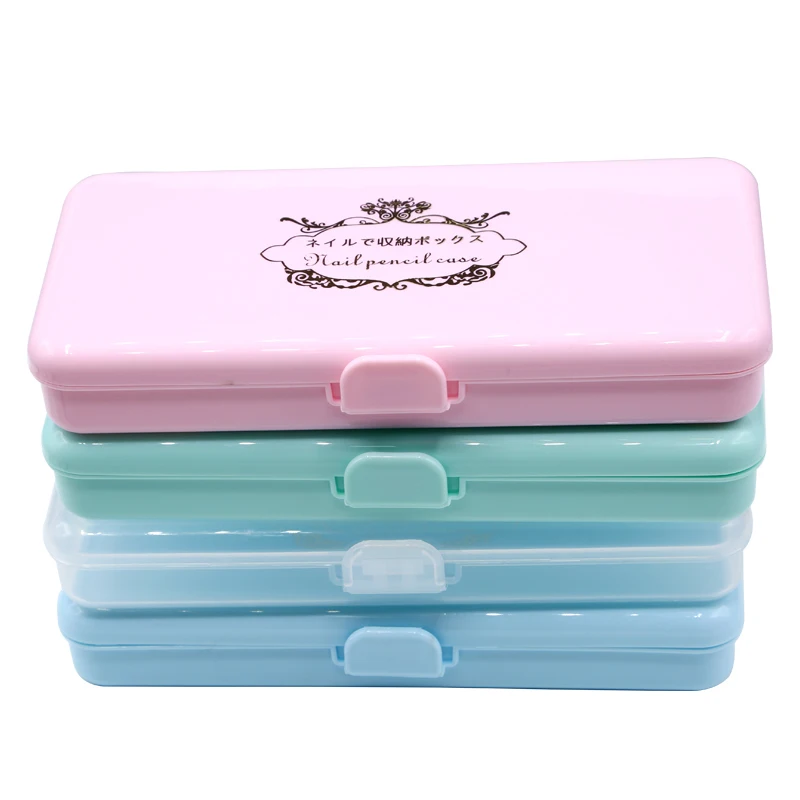 

Rectangle Nail Art Storage Box Tweezers Cuticle Pusher Brushes Cleaning Storage Box Nail Art Storage Case Container