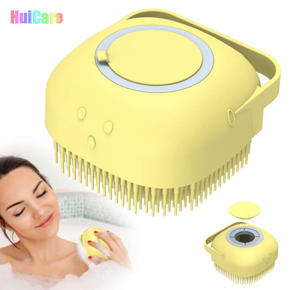 

Soap Dispenser Deep Cleaning Ultra Soft Silicone Gentle Skin Massage Body Bath Scrubber Refillable Silicone Bath Body Brush