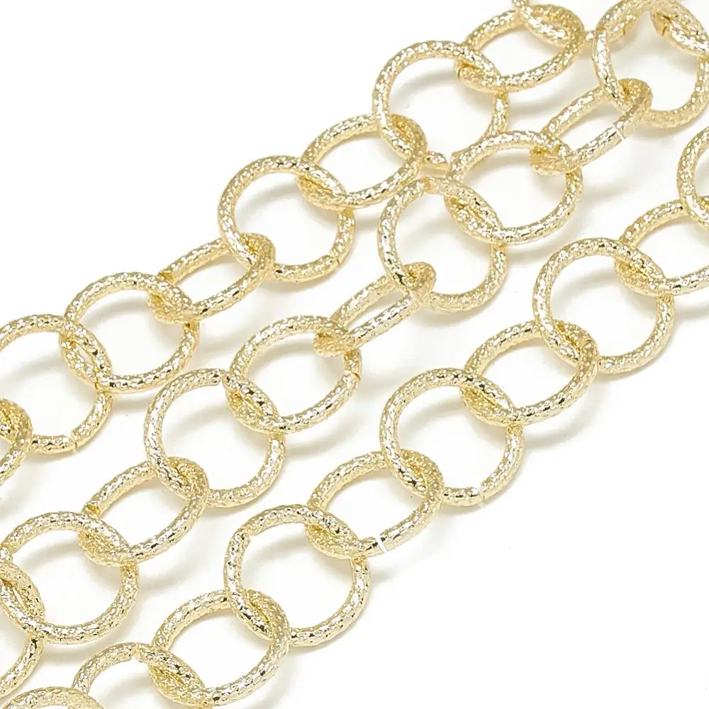 

Pandahall Textured LemonChiffon Unwelded Aluminum Rolo Chains for Sale