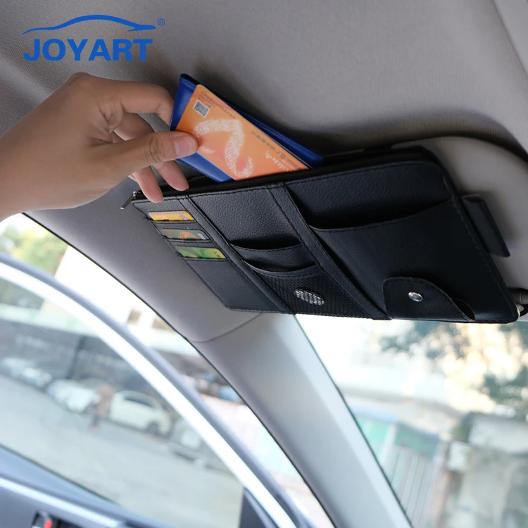 Sun Visor Id Card Organizer Leather Car Visor Organizer Auto Visor