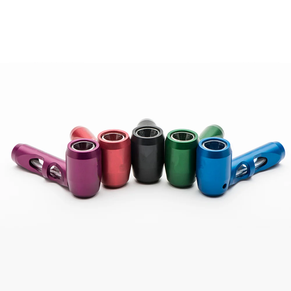 

High quality Custom Herbal Metal Smoking Pipe Accessories Tobacco Pipe Herb Grinder Metal Smoking pipe, Blue red green black purple mix color custom color
