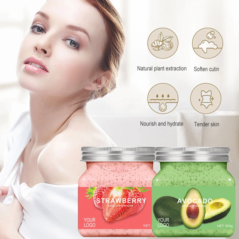 

Manufacturing Private Label Natural Body Care Whitening Exfoliating Organic Peach Fruit Salt Shea Butter Sugar Body Scrub