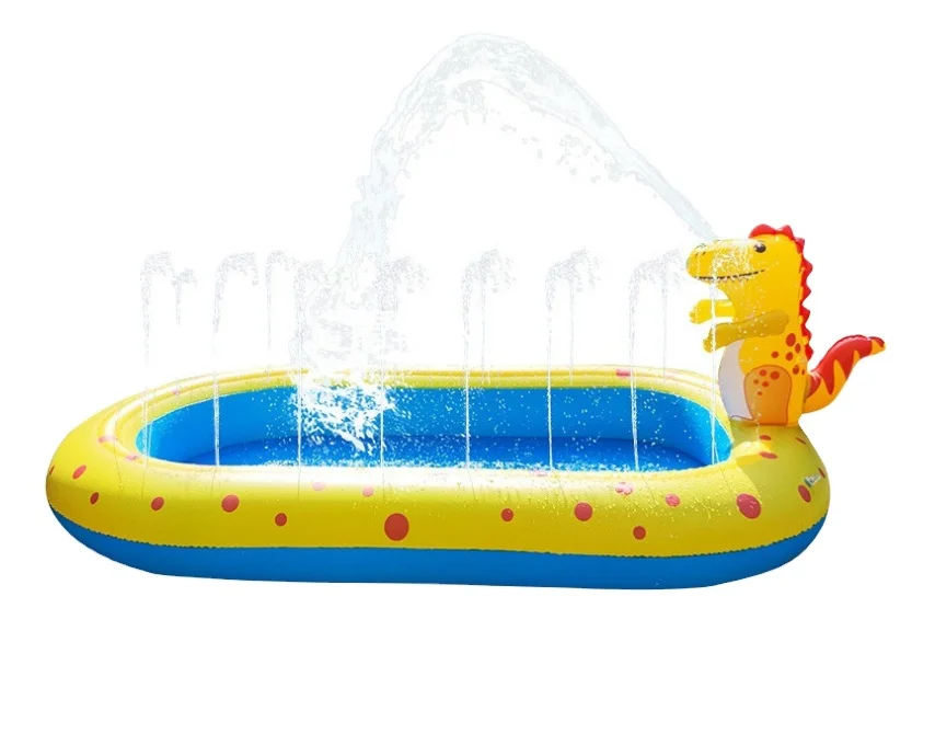

Pad Sprinkler for Kids and Wading Pool for Learning Children's Sprinkler Pool 66inch 170cm Inflatable Water Toys, As pic
