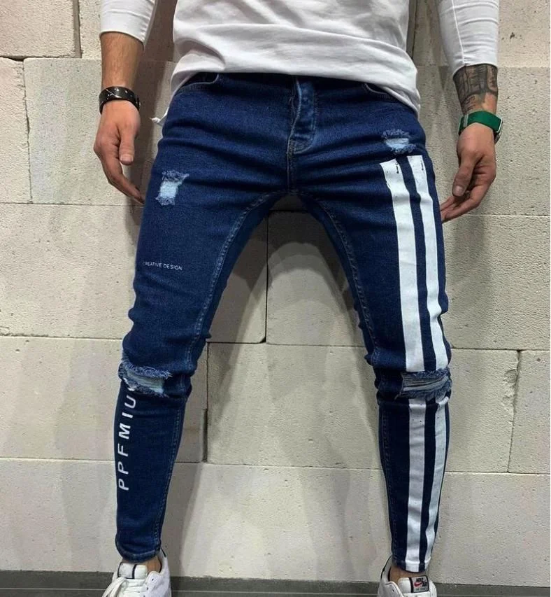 

Voogue Male Club Jeans Zipper Biker Denim Pants