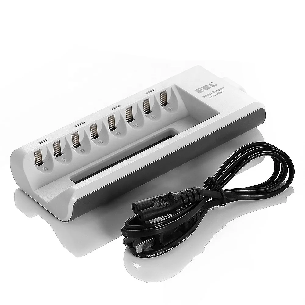

EBL 8-Bay AA AAA Battery Charger Smart Charger For NIMH NICD Rechargeable AA & AAA Batteries