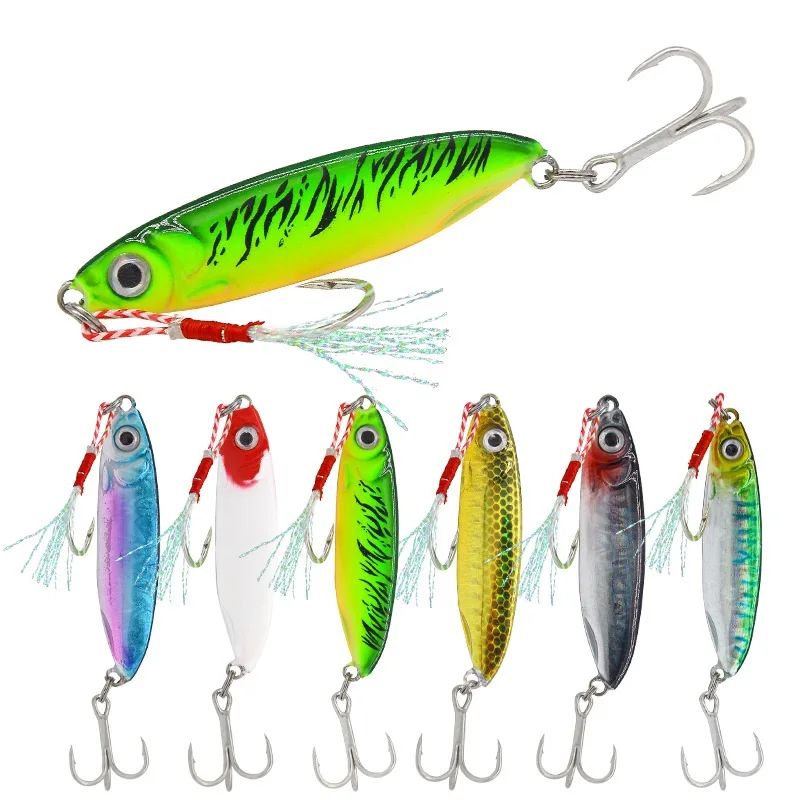 

7/10/15/25g jig Shone Hard Bait Fishing Metal jigger Lure Accessories Colorful Crankbait Minnow Sinking Spinning Baits, 5 color