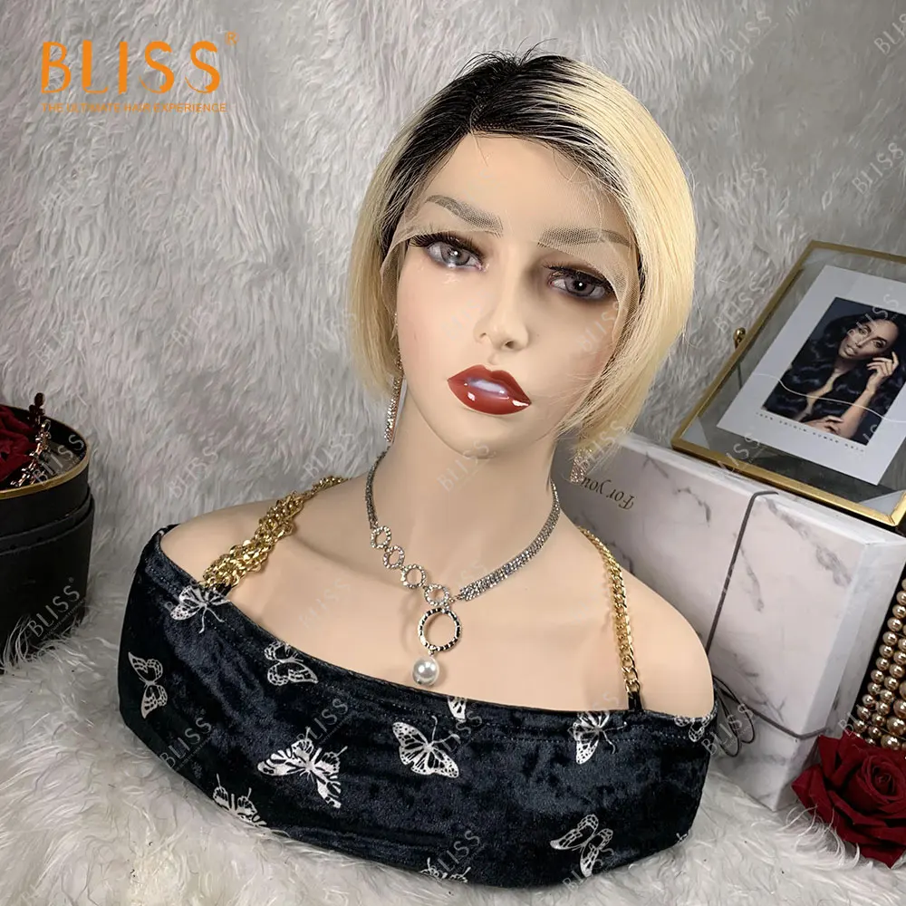 

Bliss Ombre 613 Blonde Short Pixie Cut Lace Wig Human Hair 613 Blonde Short Wigs 613 Blonde Short Human Hair Wig for Black Women