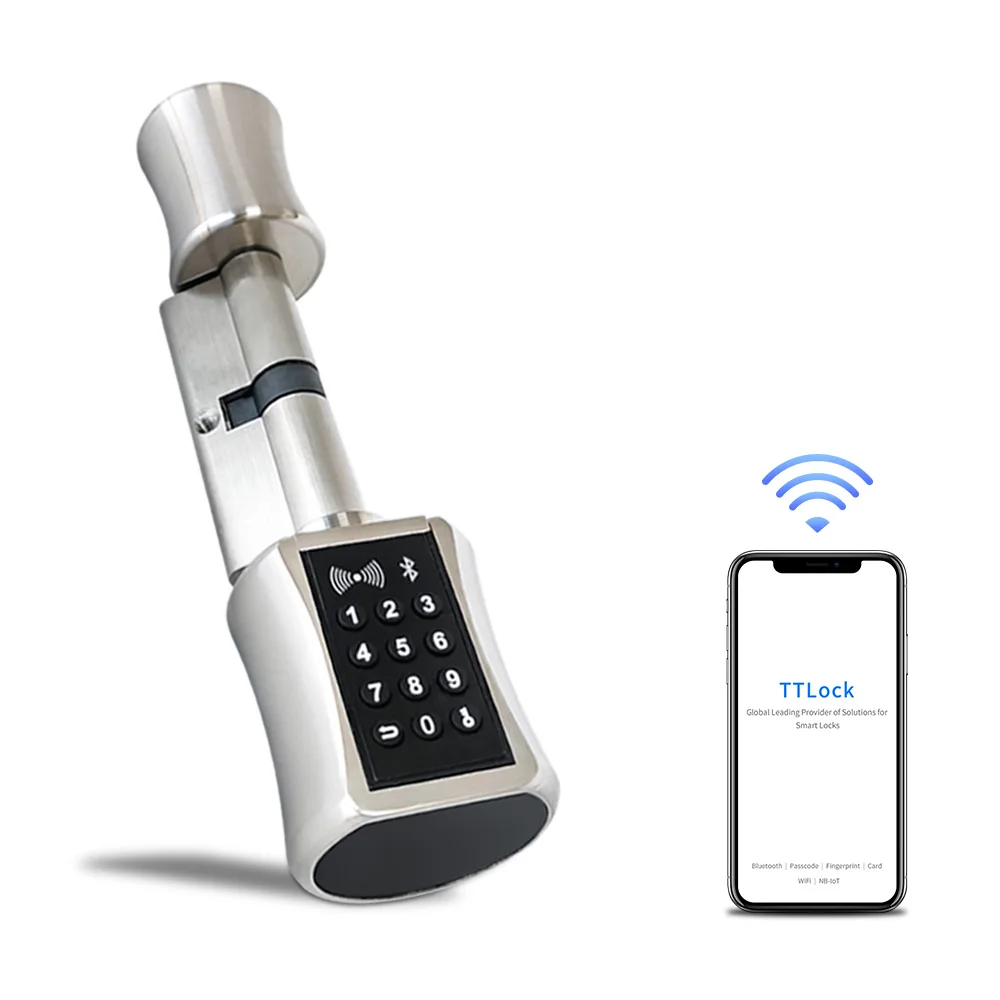 

TT lock App Adjustable Keyless BLE APP cylinder replacement Smart Digital Lock